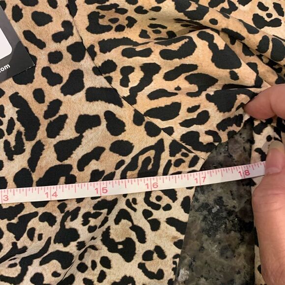 New Look Animal Print Ruched Mock Neck Midi Dress Size 4 Long Sleeves NWT - Picture 9 of 9